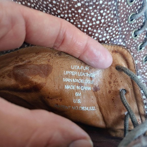 Jeffrey Campbell Lita Fur Brown Spotted Stylish Women's Platform Ankle Boots - Picture 6 of 9